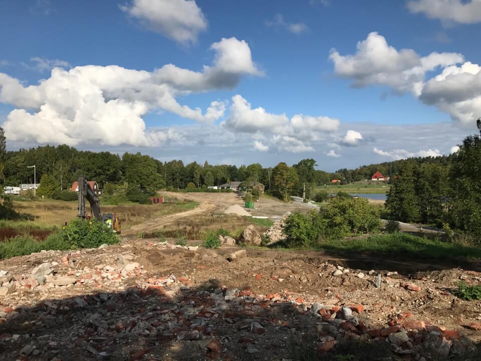 Schakt för väg Fredrikstrandsvägen